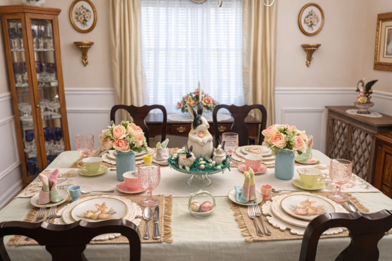 Decorated Dining Table for Easter