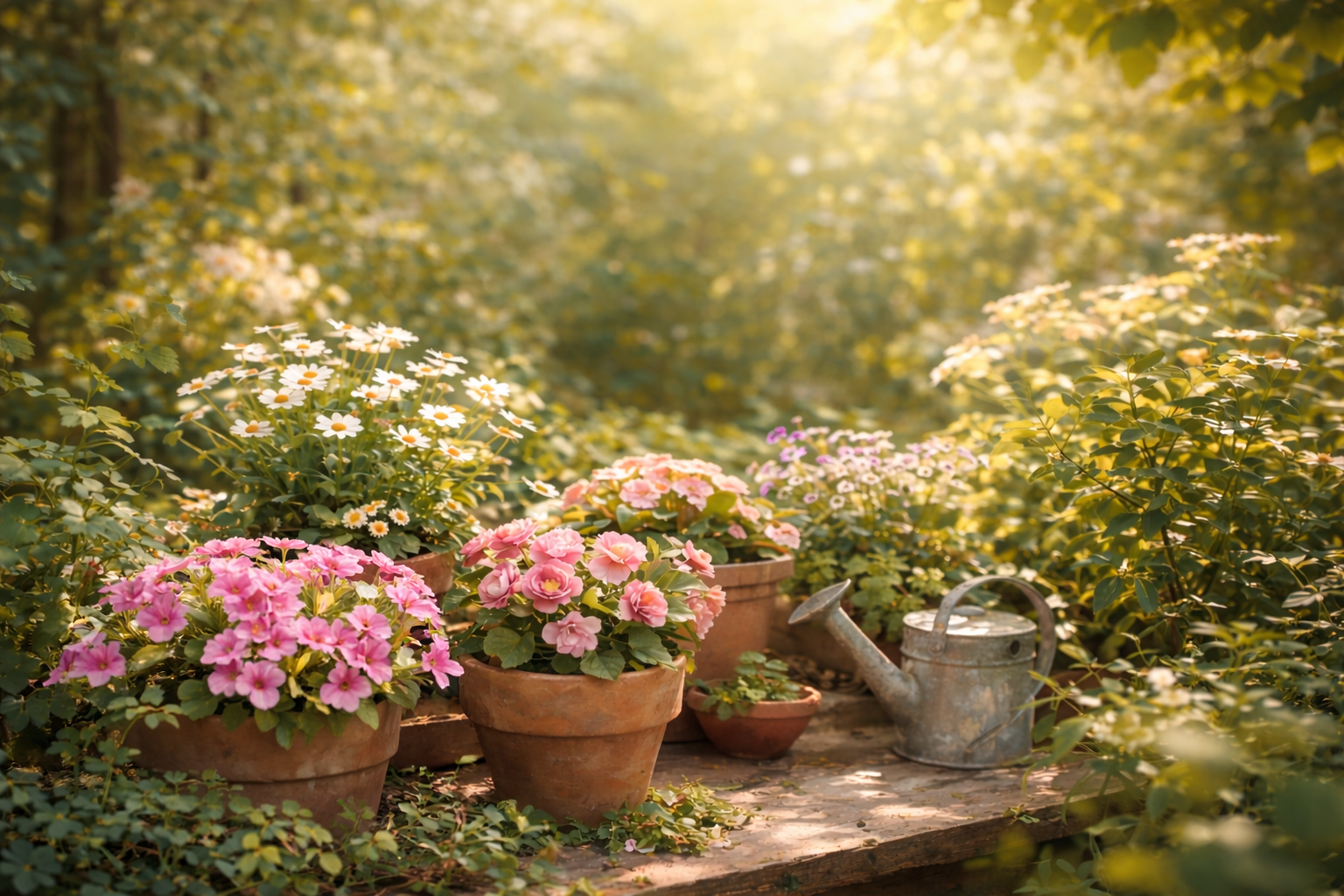 A display of spring plants