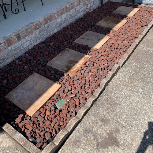 Front Bed hardscape