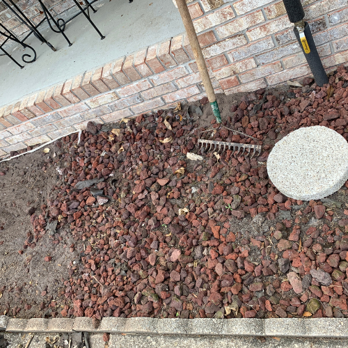 Raking Lava Rocks