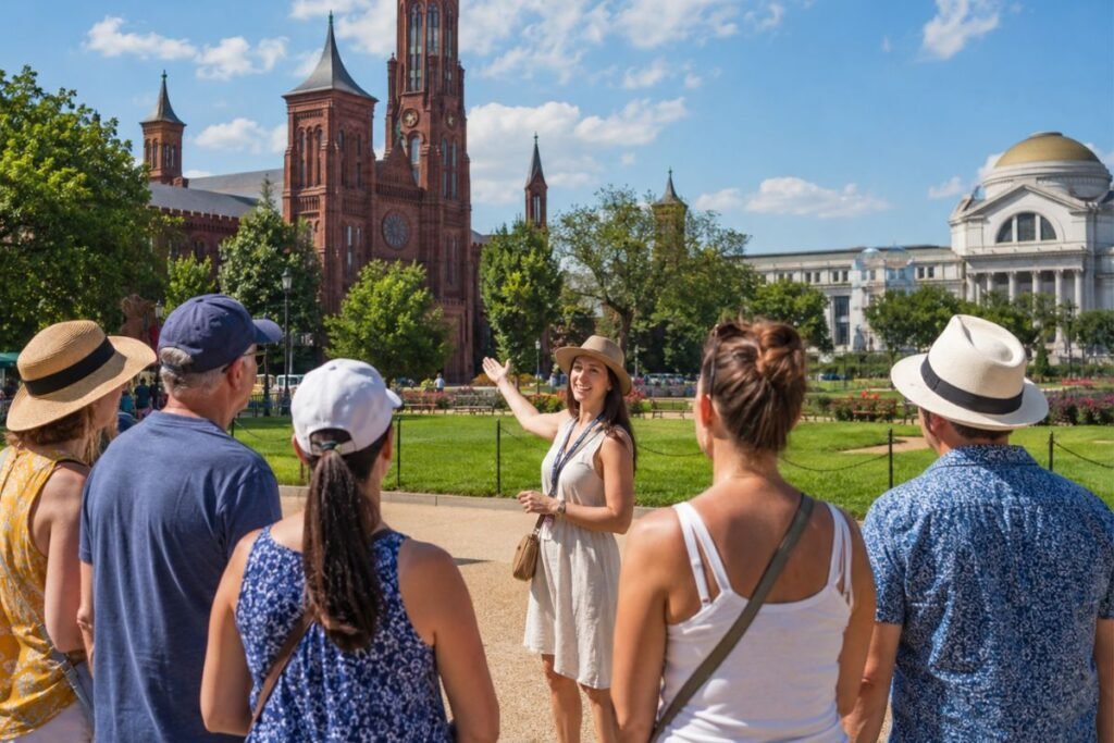 Historic Tour in a sunny park.